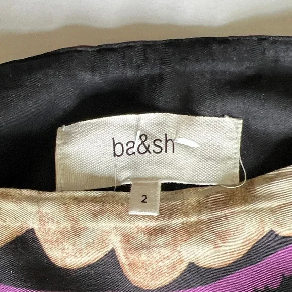 ba&sh Black and Gold Ornate Midi Skirt - Picture 2 of 6